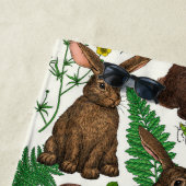 Kaninchen und Waldflora 4 Strandtuch (Beispiel)