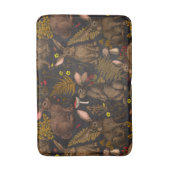 Kaninchen und Waldflora Badematte (Vorderseite Vertikal)