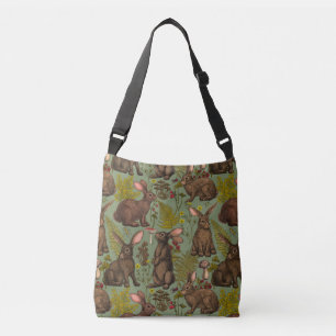 Kaninchen und Waldflora Crossbody Bag Tragetaschen Mit Langen Trägern