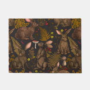 Kaninchen und Waldflora Doormat Fußmatte