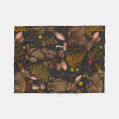 Kaninchen und Waldflora Fleece Blanket (Vorderseite (Horizontal))