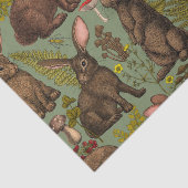 Kaninchen und Waldflora Gewebepapier Seidenpapier (Ausschnitt)