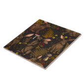 Kaninchen und Waldflora Keramik Tile Fliese (Seite)