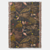 Kaninchen und Waldflora Keuchhuhn Decke (Vorderseite Vertikal)