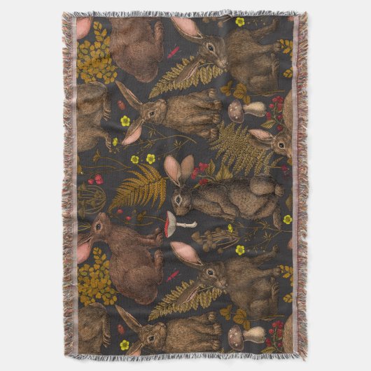 Kaninchen und Waldflora Keuchhuhn Decke (Vorderseite Vertikal)