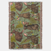 Kaninchen und Waldflora Keuchhuhn Decke (Vorderseite Vertikal)