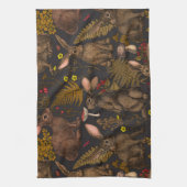 Kaninchen und Waldflora Küchentücher (Vertikal)