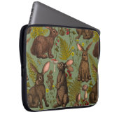 Kaninchen und Waldflora Laptop-Sieb Laptopschutzhülle (Vorne Rechts)