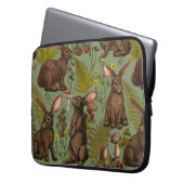 Kaninchen und Waldflora Laptop-Sieb Laptopschutzhülle (Vorderseite Links)