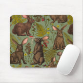 Kaninchen und Waldflora Maus Pad Mousepad (Mit Mouse)