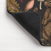 Kaninchen und Waldflora Maus Pad Mousepad (Ecke)