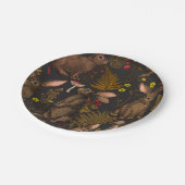Kaninchen und Waldflora Papiere Teller (Schrägansicht)