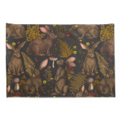 Kaninchen und Waldflora Pillow Case Kissenbezug (Rückseite-Rechts)