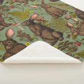 Kaninchen und Waldflora Sherpa Blanket Sherpadecke (3/4)