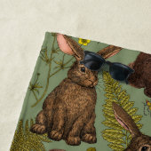 Kaninchen und Waldflora Strandtuch (Beispiel)