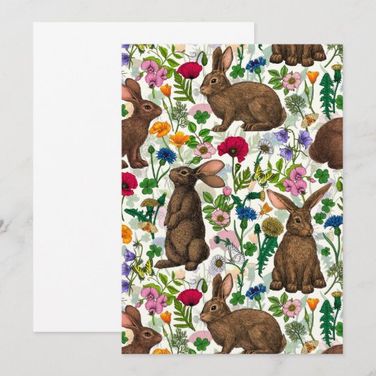Kaninchen und Wildblumen (Vorne/Hinten)