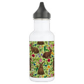 Kaninchen und Wildblumen auf Honigtau Edelstahlflasche (Links)