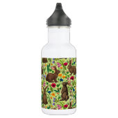 Kaninchen und Wildblumen auf Honigtau Edelstahlflasche (Rechts)