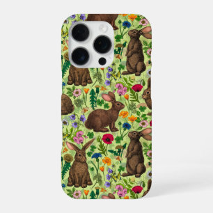 Kaninchen und Wildblumen auf Honigtau iPhone 16 Pro Hülle