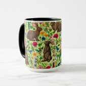 Kaninchen und Wildblumen auf Honigtau Tasse (Vorderseite Links)