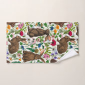 Kaninchen und Wildblumen Badhandtuch Set (Handtuch)