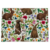Kaninchen und Wildblumen Große Geschenktüte (Vorderseite)