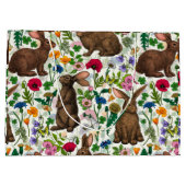 Kaninchen und Wildblumen Große Geschenktüte (Rückseite)