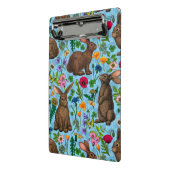 Kaninchen und Wildblumen Mini Klemmbrett (Gewinkelt2)