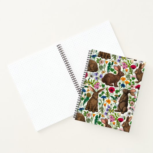 Kaninchen und Wildblumen Notizblock (Innenseite)