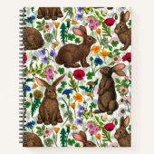Kaninchen und Wildblumen Notizblock (Vorderseite)