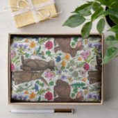 Kaninchen und Wildblumen Seidenpapier (Geschenk)