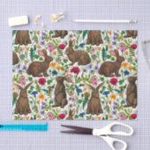 Kaninchen und Wildblumen Seidenpapier (Handwerk)