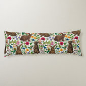 Kaninchen und Wildblumen Seitenschläferkissen (Rückseite)