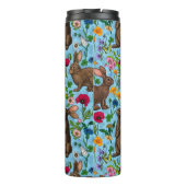 Kaninchen und Wildblumen Thermosbecher (Rückseite)