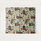 Kaninchen und Wildblumen Wandteppich (Vorderseite (Horizontal))