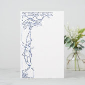 Kaninchen und wilde Rose Briefpapier (Stehend Vorderseite)
