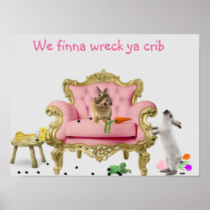 Kaninchen-Unfug-Plakat Poster