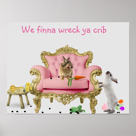 Kaninchen-Unfug-Plakat Poster (Vorne)