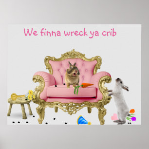 Kaninchen-Unfug-Plakat Poster