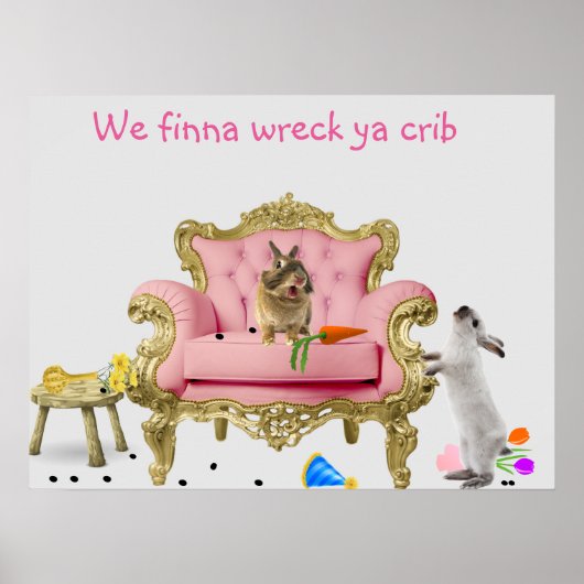 Kaninchen-Unfug-Plakat Poster (Vorne)