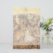 Kaninchen unter den Fairies, Vintage Märchen Briefpapier (Stehend Vorderseite)
