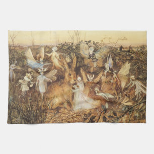 Kaninchen unter den Fairies, Vintage Märchen Geschirrtuch