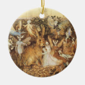 Kaninchen unter den Fairies, Vintage Märchen Keramikornament (Vorne)