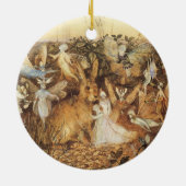 Kaninchen unter den Fairies, Vintage Märchen Keramikornament (Hinten)