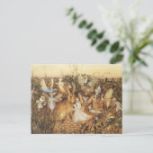 Kaninchen unter den Fairies, Vintage Märchen Postkarte (Stehend Vorderseite)