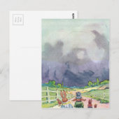Kaninchen unter dunklen Wolken Postkarte (Vorne/Hinten)