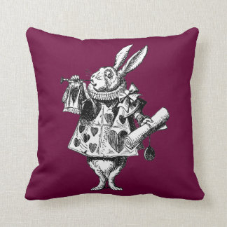 Kaninchen-Verkünder-viktorianisches Alice im Kissen