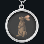 Kaninchen Versilberte Kette<br><div class="desc">Handgemalte niedliche Kaninchen.</div>