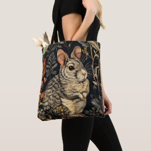 Kaninchen Vintage-Muster Wald Floral Garten Tasche