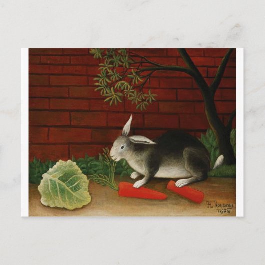 Kaninchen von Henri Rousseau Postkarte (Vorderseite)